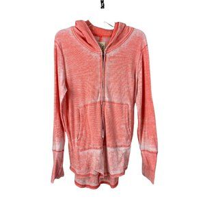 CHASER Hooded Sweatshirt Zip Up Size XL Orange Pockets